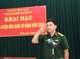Xã Bất Bạt Khai mạc huấn luyện lực lượng Dân quân cơ động năm 2026