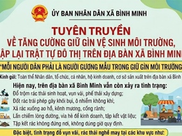 Phân loại rác tại nguồn khu vực Đền Nội, đường Lạc Long Quân, xã Bình Minh