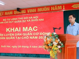 Xã Suối Hai khai mạc huấn luyện dân quân: Nâng cao khả năng sẵn sàng chiến đấu