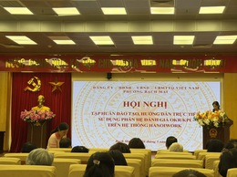 Phường Bạch Mai tổ chức Hội nghị tập huấn đào tạo, hướng dẫn trực tiếp sử dụng phân hệ đánh giá OKR/KPI trên hệ thông HanoiWork