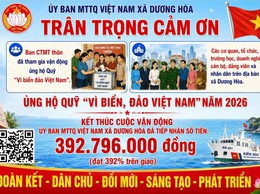 Xã Dương Hòa đạt 392% chỉ tiêu ủng hộ Quỹ “Vì biển, đảo Việt Nam” năm 2026 