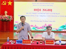 Xã Đoài Phương quán triệt, triển khai thực hiện Nghị quyết lãnh đạo công tác trọng tâm tháng 6