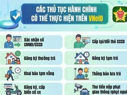 NHỮNG THỦ TỤC HÀNH CHÍNH NGƯỜI DÂN CÓ THỂ THỰC HIỆN TRÊN VNeID