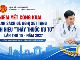 THÔNG BÁO NIÊM YẾT CÔNG KHAI DANH SÁCH ĐỀ NGHỊ XÉT TẶNG DANH HIỆU 