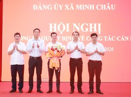 Xã Minh Châu công bố các Quyết định về công tác cán bộ và chuyển giao hội Người cao tuổi, Hội Chữ thập đỏ về trực thuộc Uỷ ban MTTQ Việt Nam xã.