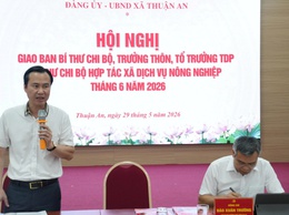 Hội nghị giao ban Bí thư chi bộ, Trưởng thôn, Tổ trưởng tổ dân phố, Bí thư chi bộ HTX dịch vụ nông nghiệp tháng 6/2026
