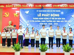 Tin truyền hình: Phú Nghĩa phát động Tháng hành động vì trẻ em năm 2026 và tuyên dương, khen thưởng học sinh giỏi tiêu biểu năm học 2025 - 2026