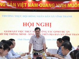 HĐND xã Vĩnh Thanh giám sát tiến độ giải phóng mặt bằng dự án Khu đô thị thông minh - sinh thái