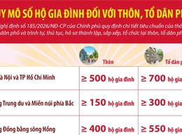 Quy mô số hộ gia đình đối với thôn, tổ dân phố.