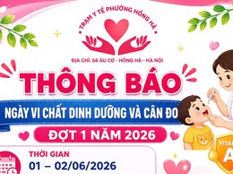 TRẠM Y TẾ PHƯỜNG HỒNG HÀ TRIỂN KHAI NGÀY VI CHẤT DINH DƯỠNG ĐỢT 1 NĂM 2026