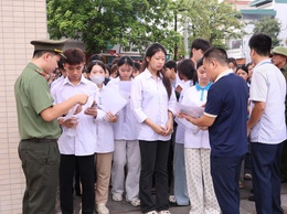 Công an xã Vân Đình bảo đảm an ninh, an toàn cho kỳ thi tuyển sinh vào lớp 10