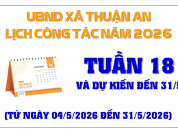 Lịch công tác tuần 18 - dự kiến đến 31/5 của UBND xã
