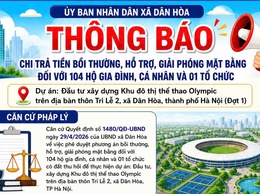 THÔNG BÁO CHI TRẢ TIỀN BỒI THƯỜNG, HỖ TRỢ & GIẢI PHÓNG MẶT BẰNG