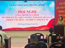 PHƯỜNG BỒ ĐỀ TỔ CHỨC HỘI NGHỊ CÔNG BỐ QUYẾT ĐỊNH BỔ NHIỆM CÁN BỘ LÃNH ĐẠO, QUẢN LÝ