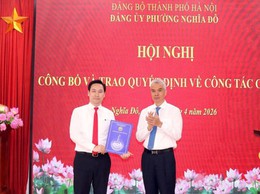 Phường Nghĩa Đô công bố quyết định phê chuẩn Phó Chủ tịch UBND phường nhiệm kỳ 2026-2031