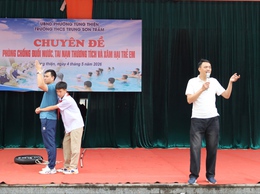 Trường THCS Trung Sơn Trầm tổ chức hoạt động ngoại khóa với chuyên đề Phòng chống đuối nước và tai nạn thương tích