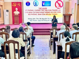 TẬP HUẤN VỀ PHÒNG, CHỐNG TÁC HẠI CỦA THUỐC LÁ CHO BAN CHỈ ĐẠO HOẠT ĐỘNG VÀ CÁN BỘ PHÒNG, BAN XÃ ĐẠI THANH.