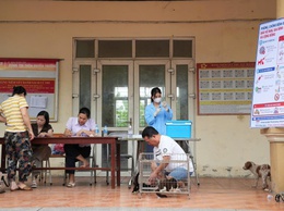 Xã Hồng Vân tổ chức tiêm phòng vắc xin dại cho chó, mèo đợt I năm 2026