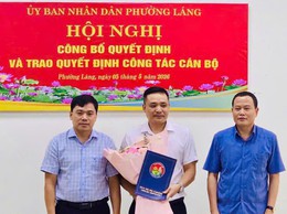 UBND PHƯỜNG LÁNG TỔ CHỨC HỘI CÔNG BỐ VÀ TRAO QUYẾT ĐỊNH BỔ NHIỆM PHÓ CHÁNH VĂN PHÒNG HĐND VÀ UBND PHƯỜNG     