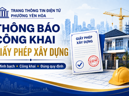 Thông báo công khai Giấy phép xây dựng có thời hạn