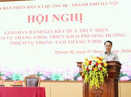 UBND xã Quảng Bị giao ban đánh giá kết quả thực hiện nhiệm vụ tháng 4, triển khai phương hướng, nhiệm vụ trọng tâm tháng 5/2026