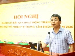 Thạch Thất: Chào cờ đầu tháng, đánh giá kết quả tháng 4 và triển khai nhiệm vụ trọng tâm tháng 5/2026