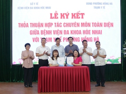 Bệnh viện đa khoa Hòe Nhai ký kết hỗ trợ chuyên môn toàn diện với Trạm Y tế phường Hồng Hà