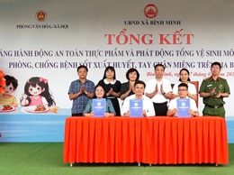 Lễ tổng kết Tháng hành động về An toàn thực phẩm và phát động vệ sinh môi trường, khử khuẩn, phòng, chống bệnh sốt xuất huyết và tay chân miệng trên địa bàn xã Bình Minh