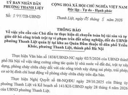 Thông báo thực hiện di chuyển toàn bộ tài sản và tự giác dỡ bỏ công trình trật tự vi phạm trên đất nông nghiệp