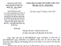 XÃ SÓC SƠN: CÔNG KHAI XIN Ý KIẾN VỀ TÌNH TRẠNG ĐẤT Ở, NHÀ Ở KHÁC NGOÀI THỬA ĐẤT THU HỒI ĐỂ THỰC HIỆN GPMB DỰ ÁN MỞ RỘNG QL3 (ĐOẠN TỪ NÚT GIAO ĐƯỜNG 18 ĐẾN NGÃ BA ĐƯỜNG VÀO ĐỀN SÓC) - ĐỊA PHẬN THÔN DƯỢC HẠ