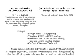 Phường Chương Mỹ phối hợp hỗ trợ chứng thực chữ ký ủy quyền nhận trợ cấp ưu đãi, lương hưu và trợ cấp BHXH hàng tháng