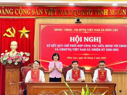 Hội nghị ký kết quy chế phối hợp công tác giữa HĐND với UBND và UBMTTQ Việt Nam xã nhiệm kỳ 2026-2031