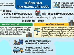 THÔNG BÁO: Tạm ngừng cấp nước để duy tu, bảo dưỡng hệ thống nhà máy nước Ngọc Hà