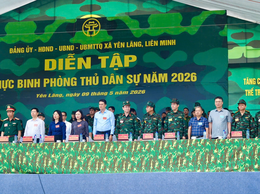 Xã Yên Lãng hoàn thành diễn tập tác chiến trong khu vực phòng thủ năm 2026
