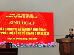 Thiết thực Ngày Chính trị văn hóa tinh thần- Ngày Pháp luật ở cơ sở của Ban Chỉ huy Quân sự xã Thuận An