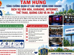 Tam Hưng tăng cường quản lý các hoạt động kinh doanh dịch vụ văn hóa, karaoke, internet, thể thao, quảng cáo ngoài trời và in ấn
