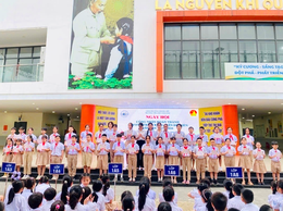 Thiếu nhi Tiểu học Linh Đàm tự hào tiếp bước theo chân Bác