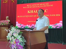 Ban Chỉ huy quân sự xã: khai mạc huấn luyện lực lượng Dân quân cơ động năm 2026