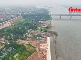 Toàn cảnh dự án công viên Phú Thượng thuộc trục cảnh quan sông Hồng