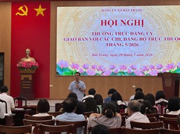 Đảng ủy xã Bát Tràng giao ban với các chi, đảng bộ trực thuộc: Tăng cường trách nhiệm, quyết tâm hoàn thành thắng lợi nhiệm vụ 6 tháng đầu năm 2026