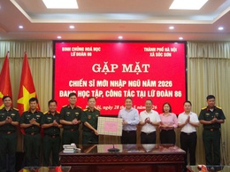 BAN THƯỜNG VỤ ĐẢNG ỦY XÃ SÓC SƠN THĂM, ĐỘNG VIÊN CHIẾN SĨ MỚI TẠI LỮ ĐOÀN 86