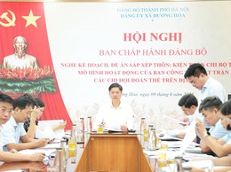 Ban Chấp hành Đảng bộ xã họp nghe kế hoạch, đề án sắp xếp thôn