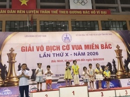 Thành tích ấn tượng của các kỳ thủ nhí Đoài Phương tại tại Giải vô địch Cờ vua miền Bắc lần thứ X