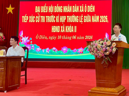 Đại biểu HĐND tổ 6 tiếp xúc cử tri trước kỳ họp tại khu vực Tân Hội xã Ô Diên