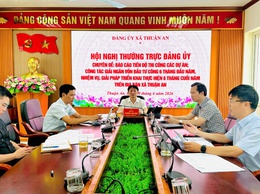 Hội nghị Thường trực Đảng ủy xã chuyên đề về tiến độ thi công các dự án và công tác giải ngân vốn đầu tư công trên địa bàn