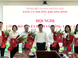 Đảng ủy phường Khương Đình tổ chức hội nghị công bố quyết định chỉ định tham gia Ban Chấp hành Đảng bộ phường nhiệm kỳ 2025-2030