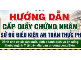 Hướng dẫn các cơ sở thực phẩm thực hiện thủ tục cấp giấy chứng nhận cơ sở đủ điều kiện An toàn thực phẩm lĩnh vực Y tế