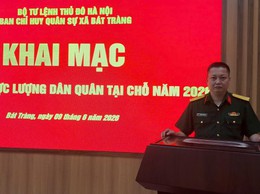Ban chỉ huy quân sự xã Bát Tràng khai mạc huấn luyện lực lượng dân quân tại chỗ năm 2026