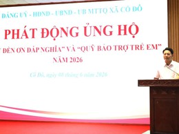 XÃ CỔ ĐÔ PHÁT ĐỘNG ỦNG HỘ QUỸ ĐỀN ƠN ĐÁP NGHĨA VÀ QUỸ BẢO TRỢ TRẺ EM NĂM 2026