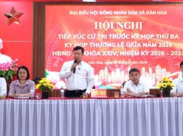 Tổ đại biểu số 5 Hội đồng nhân dân (HĐND) xã Dân Hòa đã có buổi tiếp xúc cử tri tại Hội trường Đảng Ủy
